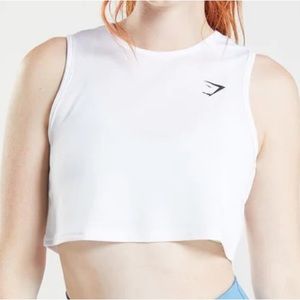 Gymshark White Cropped Tank
